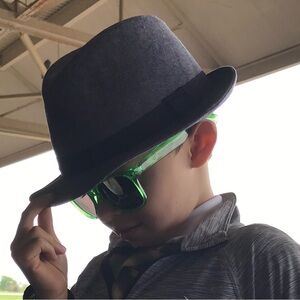 Stylish Blue/Gray Fedora Hat